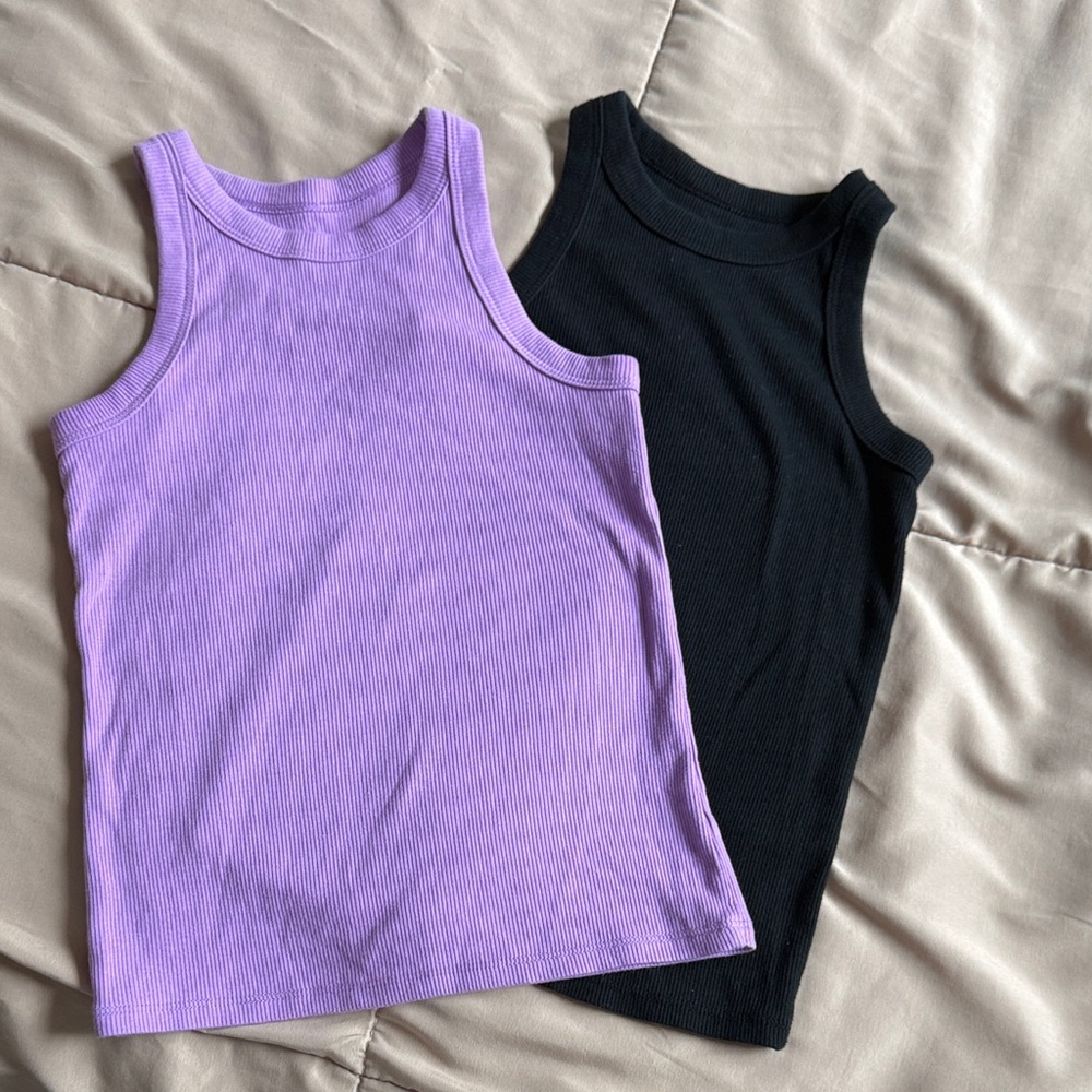 Cat & Jack Purple and Black Kids Tank Tops